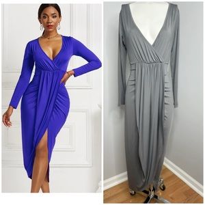 GREY GRECIAN DRESS- PRELOVED-LARGE